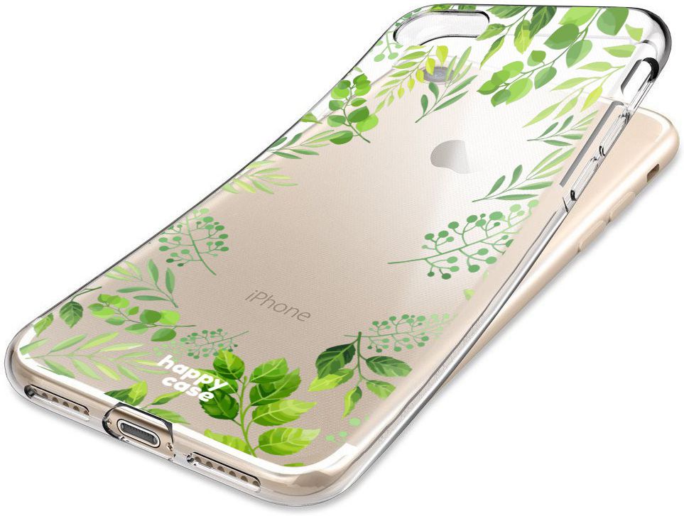HappyCase Apple iPhone 8 Flexibel TPU Hoesje Leaves Print afbeelding 6