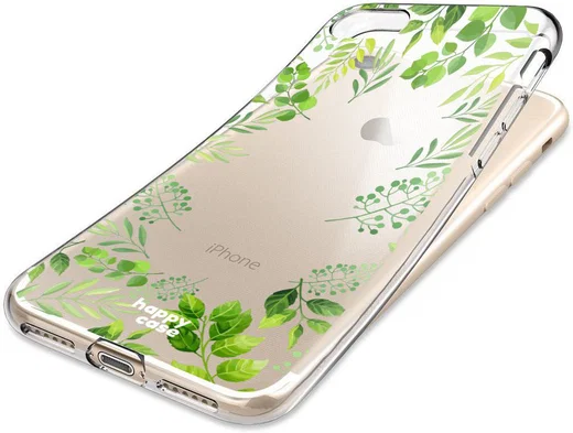 HappyCase Apple iPhone 8 Flexibel TPU Hoesje Leaves Print afbeelding 6