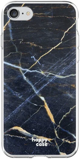 HappyCase Apple iPhone 8 Flexibel TPU Hoesje Donker Marmer Print afbeelding 1