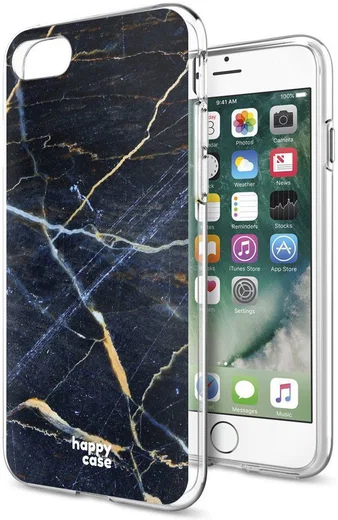 HappyCase Apple iPhone 8 Flexibel TPU Hoesje Donker Marmer Print afbeelding 5
