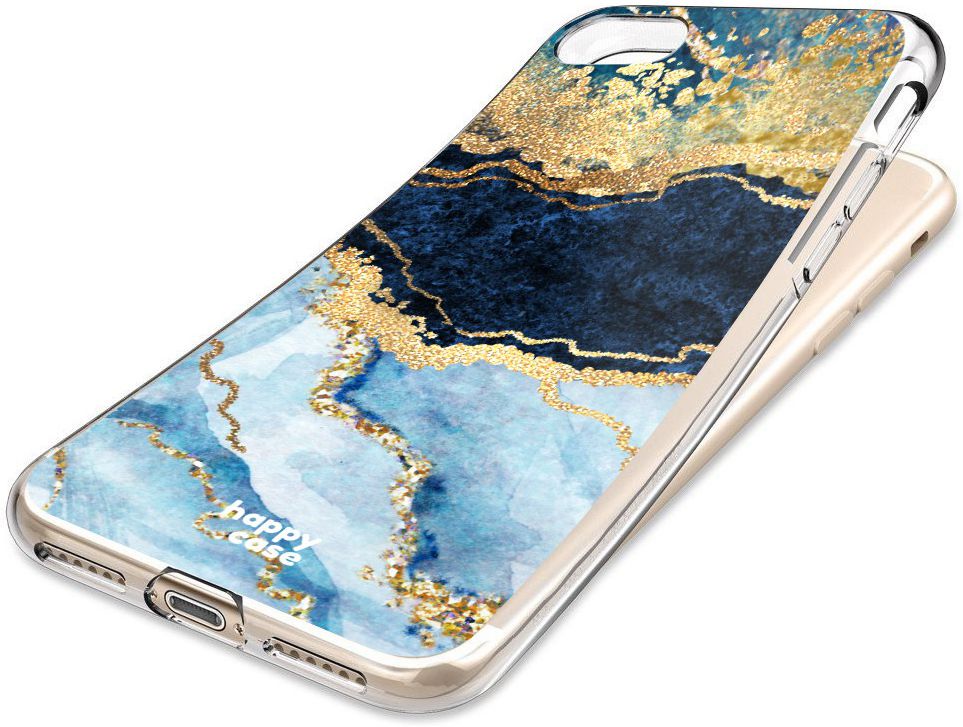 HappyCase Apple iPhone 8 Flexibel TPU Hoesje Blauw Marmer Print afbeelding 8