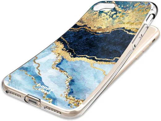 HappyCase Apple iPhone 8 Flexibel TPU Hoesje Blauw Marmer Print afbeelding 8