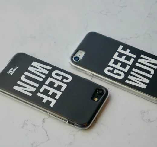HappyCase Apple iPhone 8 Flexibel TPU Hoesje Geef Wijn Print afbeelding 3