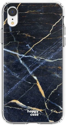 HappyCase Apple iPhone XR Hoesje Flexibel TPU Donker Marmer Print afbeelding 1