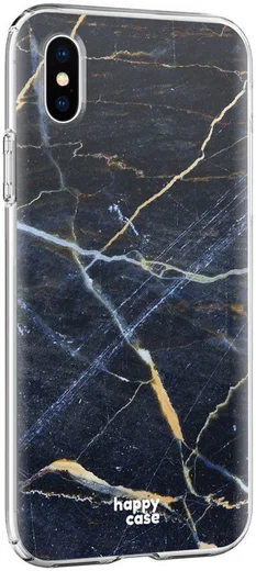 HappyCase Apple iPhone XS Flexibel TPU Hoesje Donker Marmer Print afbeelding 7