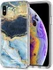 HappyCase Apple iPhone XS Flexibel TPU Hoesje Blauw Marmer Print afbeelding 2