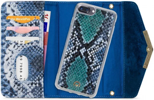 Mobilize Velvet Clutch Apple iPhone 8 / 7 / 6 Plus Hoesje Blue Snake afbeelding 1