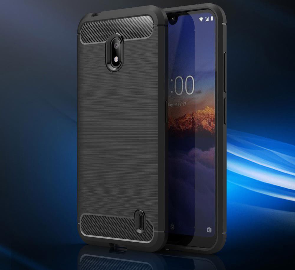 Nokia 2.2 Geborsteld TPU Hoesje Zwart afbeelding 4