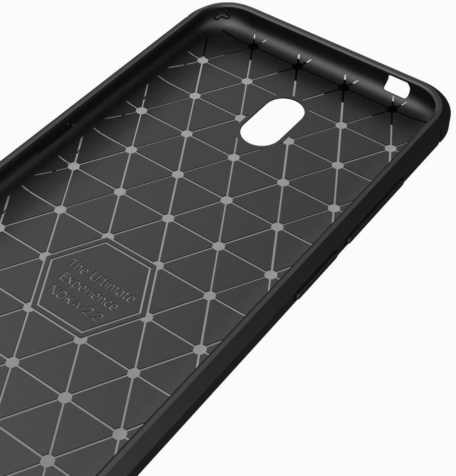 Nokia 2.2 Geborsteld TPU Hoesje Zwart afbeelding 6