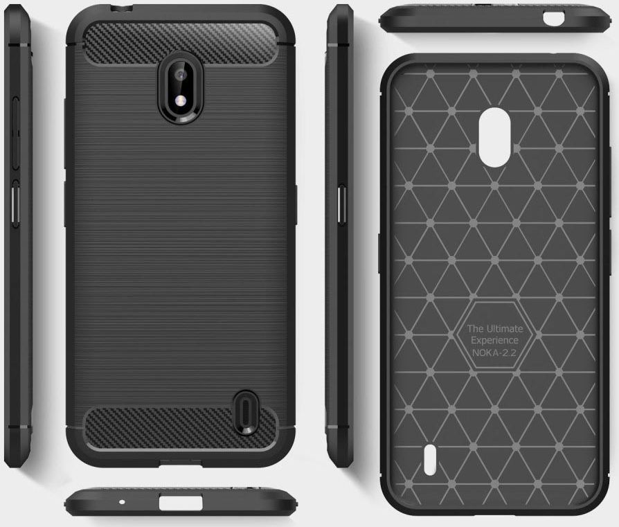 Nokia 2.2 Geborsteld TPU Hoesje Zwart afbeelding 9