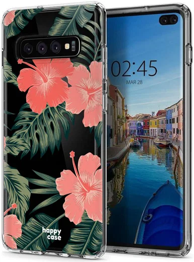 HappyCase Galaxy S10 Plus Flexibel TPU Hoesje Tropic Vibe Print afbeelding 6