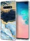 HappyCase Galaxy S10 Plus Flexibel TPU Hoesje Blauw Marmer Print afbeelding 2