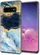 HappyCase Galaxy S10 Flexibel TPU Hoesje Blauw Marmer Print afbeelding 7