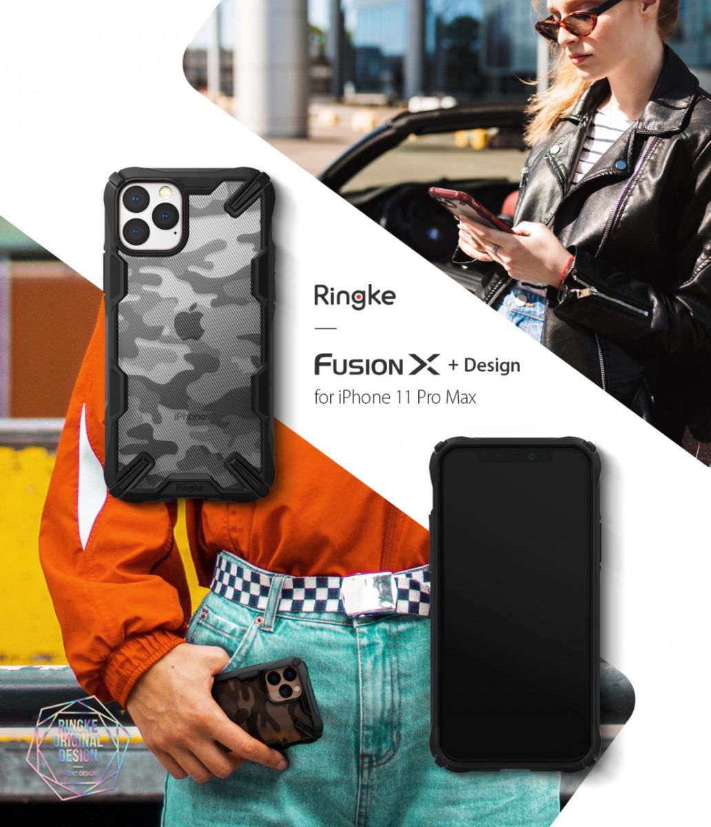Ringke Fusion X Apple iPhone 11 Pro Max Hoesje Camo Black afbeelding 6