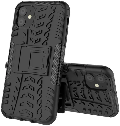 Apple iPhone 11 Hoesje Robuust Hybride Zwart afbeelding 3