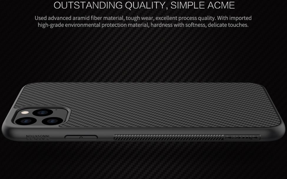 Nillkin Synthetic Fiber Hybride Apple iPhone 11 Pro Hoesje Zwart afbeelding 11