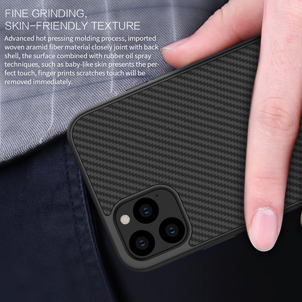 Nillkin Synthetic Fiber Hybride Apple iPhone 11 Pro Hoesje Zwart afbeelding 13