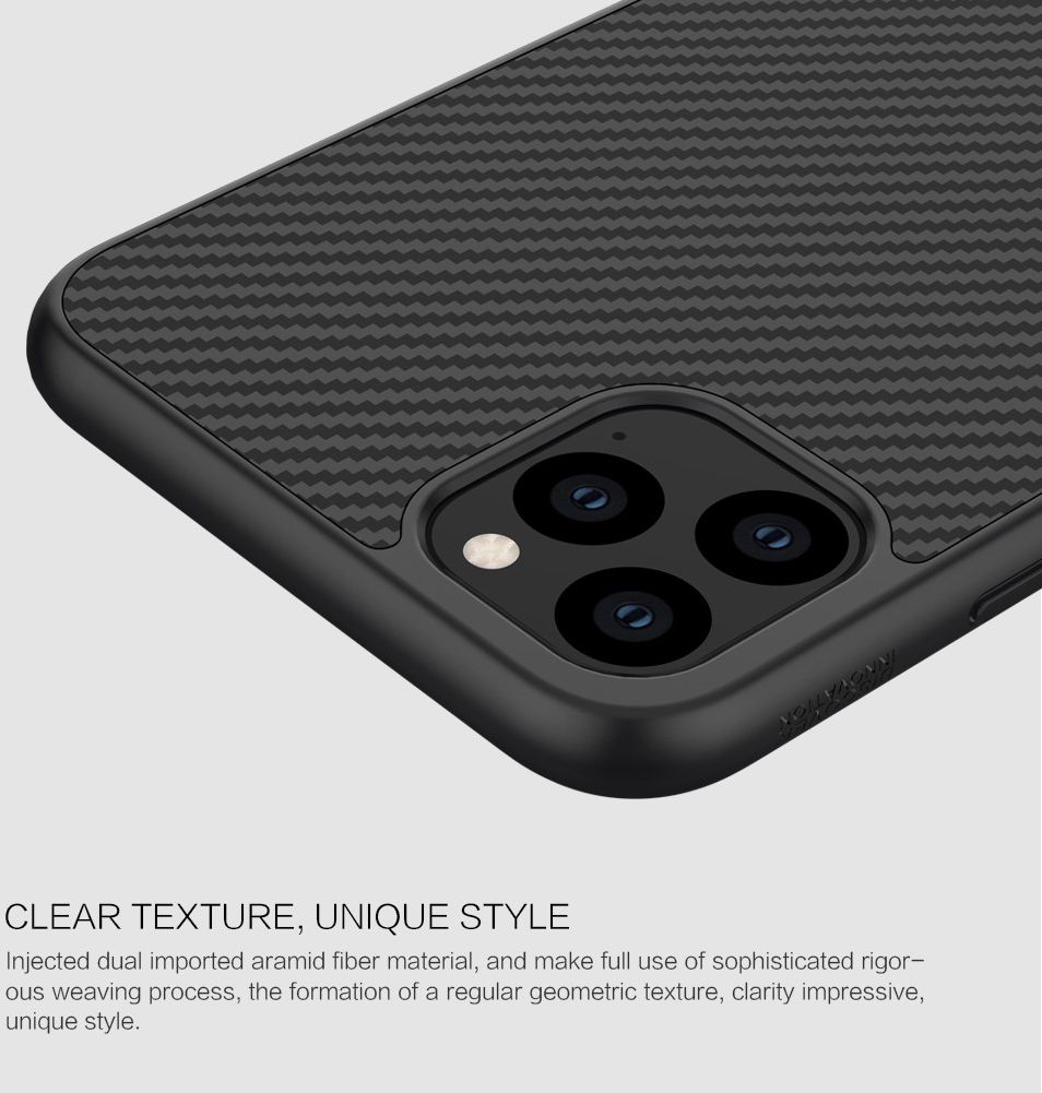 Nillkin Synthetic Fiber Hybride Apple iPhone 11 Pro Hoesje Zwart afbeelding 7