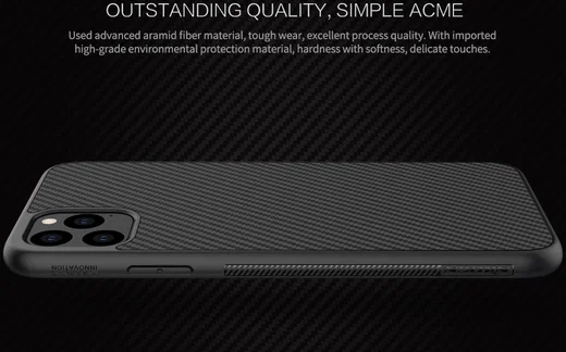 Nillkin Synthetic Fiber Hybride Apple iPhone 11 Pro Max Hoesje Zwart afbeelding 11