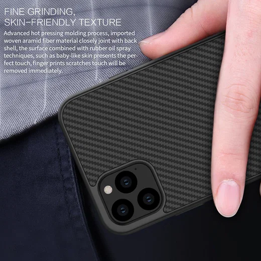 Nillkin Synthetic Fiber Hybride Apple iPhone 11 Pro Max Hoesje Zwart afbeelding 13
