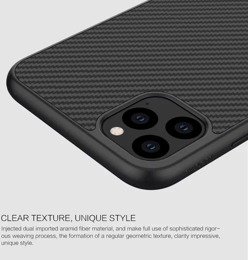 Nillkin Synthetic Fiber Hybride Apple iPhone 11 Pro Max Hoesje Zwart afbeelding 7