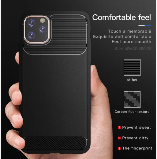 Apple iPhone 11 Pro Hoesje Armor TPU Zwart afbeelding 3