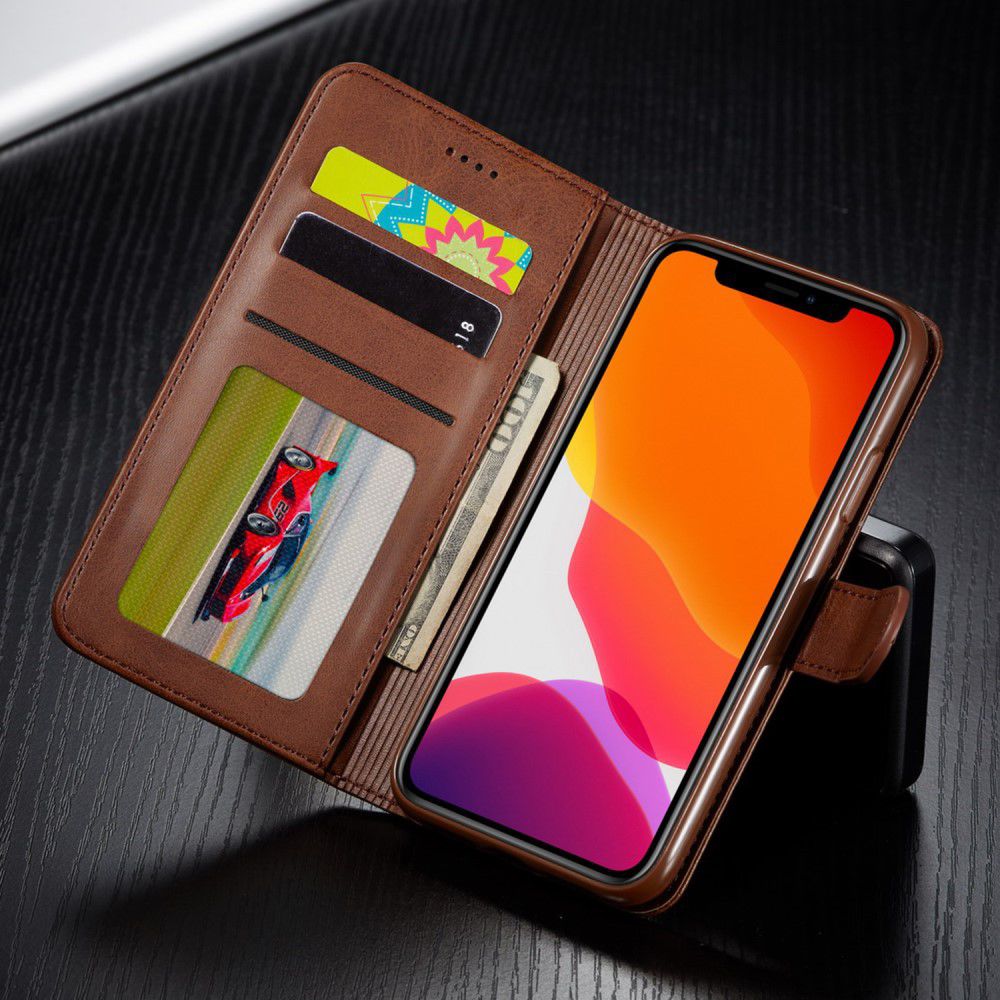 Apple iPhone 11 Pro Stand Portemonnee Bookcase Hoesje Coffee afbeelding 12