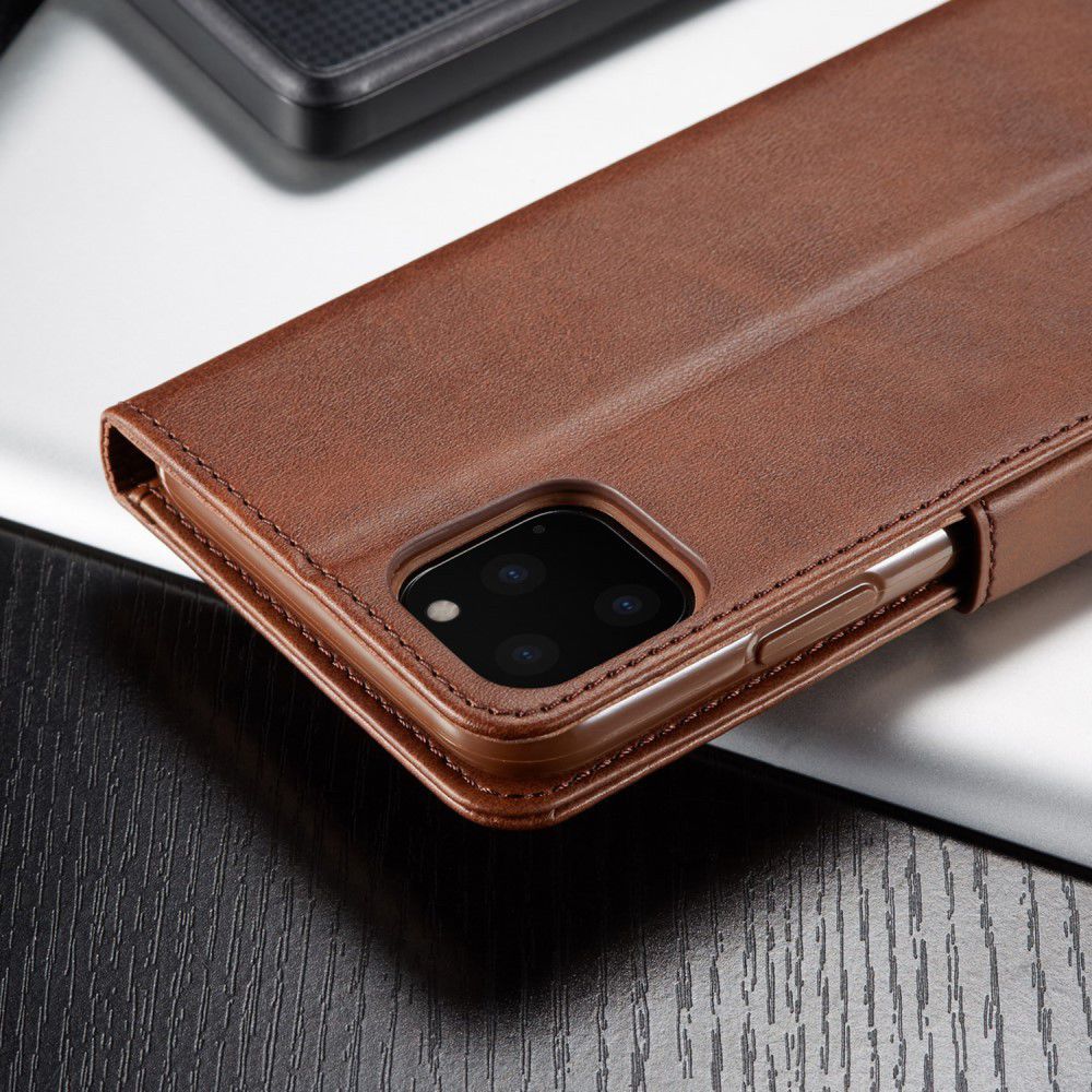 Apple iPhone 11 Pro Stand Portemonnee Bookcase Hoesje Coffee afbeelding 16