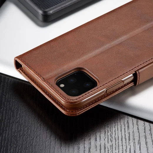 Apple iPhone 11 Pro Stand Portemonnee Bookcase Hoesje Coffee afbeelding 16