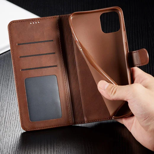 Apple iPhone 11 Pro Stand Portemonnee Bookcase Hoesje Coffee afbeelding 17