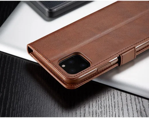 Apple iPhone 11 Pro Stand Portemonnee Bookcase Hoesje Coffee afbeelding 22