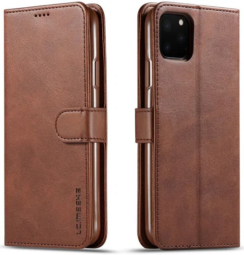 Apple iPhone 11 Pro Stand Portemonnee Bookcase Hoesje Coffee afbeelding 4