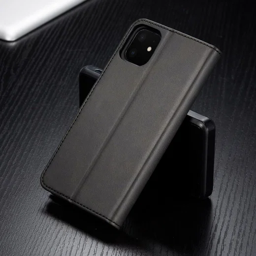 Apple iPhone 11 Portemonnee Bookcase Hoesje Met Stand Zwart afbeelding 6