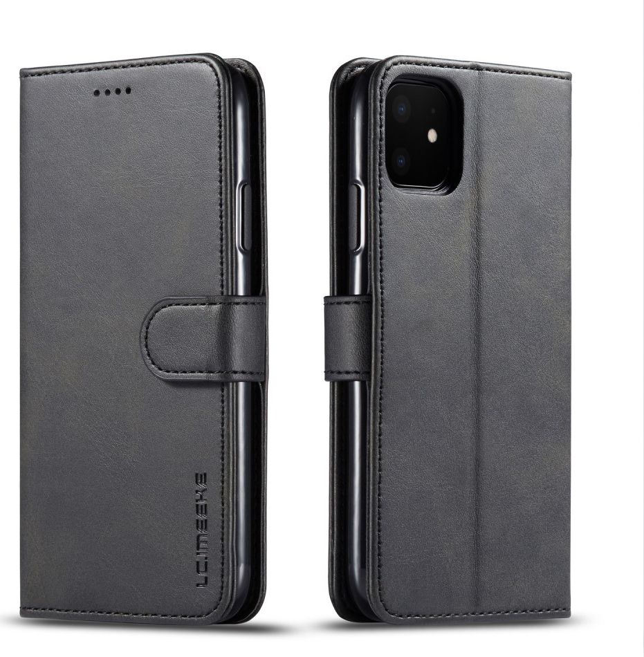 Apple iPhone 11 Portemonnee Bookcase Hoesje Met Stand Zwart afbeelding 2