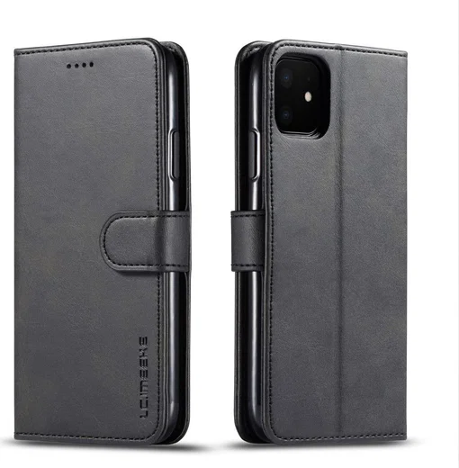Apple iPhone 11 Portemonnee Bookcase Hoesje Met Stand Zwart afbeelding 2