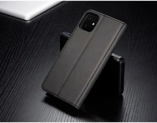 Apple iPhone 11 Portemonnee Bookcase Hoesje Met Stand Zwart afbeelding 8