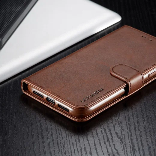 Apple iPhone 11 Portemonnee Bookcase Hoesje Met Stand Bruin afbeelding 15