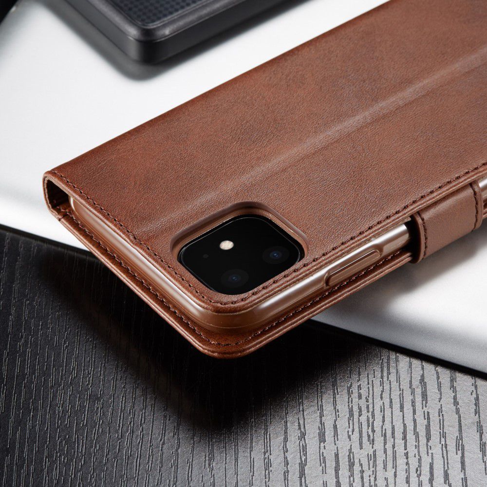 Apple iPhone 11 Portemonnee Bookcase Hoesje Met Stand Bruin afbeelding 16