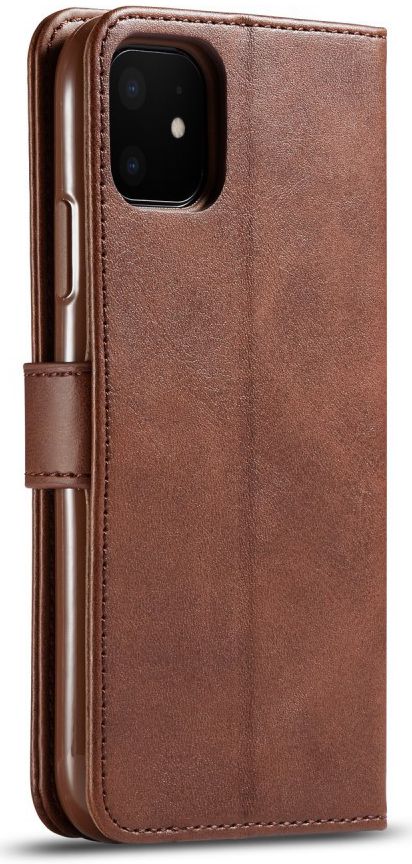 Apple iPhone 11 Portemonnee Bookcase Hoesje Met Stand Bruin afbeelding 1