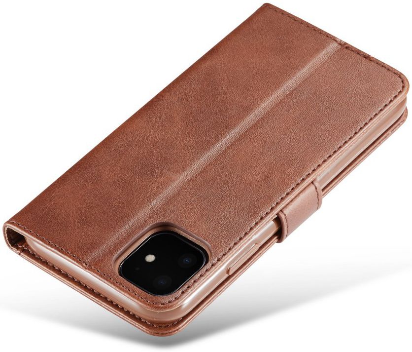 Apple iPhone 11 Portemonnee Bookcase Hoesje Met Stand Bruin afbeelding 9