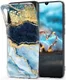 HappyCase Samsung Galaxy A70 Flexibel TPU Hoesje Blauw Marmer Print afbeelding 2