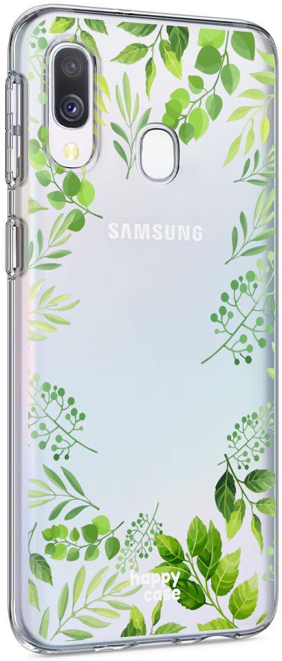 HappyCase Samsung Galaxy A40 Flexibel TPU Hoesje Leaves Print afbeelding 6