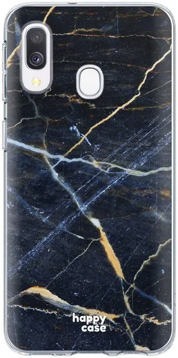 HappyCase Samsung Galaxy A40 Flexibel TPU Hoesje Donker Marmer Print afbeelding 1