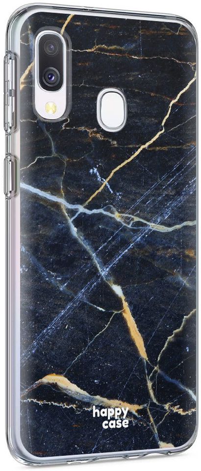 HappyCase Samsung Galaxy A40 Flexibel TPU Hoesje Donker Marmer Print afbeelding 5