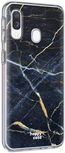 HappyCase Samsung Galaxy A40 Flexibel TPU Hoesje Donker Marmer Print afbeelding 5