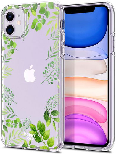HappyCase Apple iPhone 11 Hoesje Flexibel TPU Leaves Print afbeelding 5