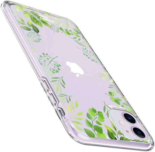 HappyCase Apple iPhone 11 Hoesje Flexibel TPU Leaves Print afbeelding 6