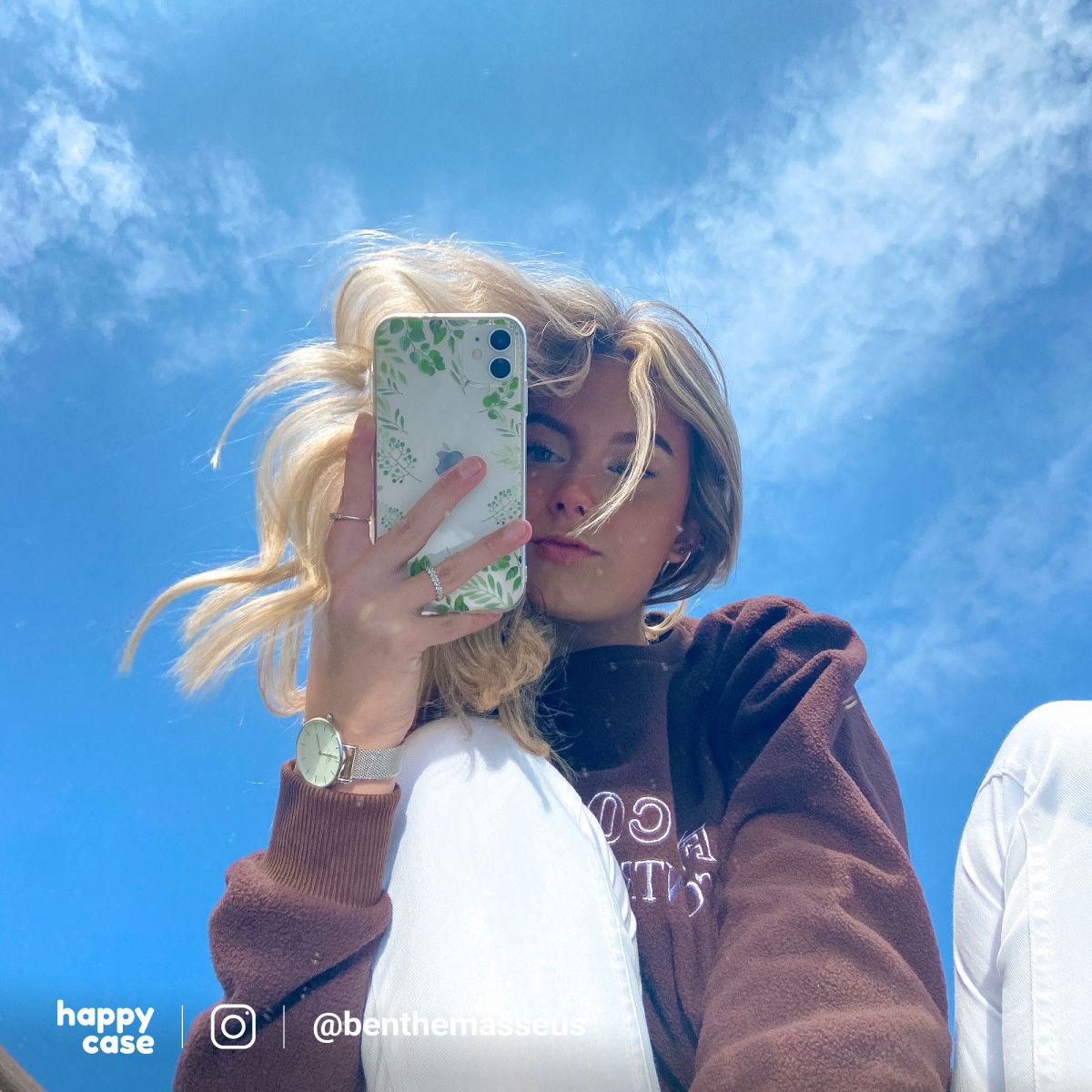 HappyCase Apple iPhone 11 Hoesje Flexibel TPU Leaves Print afbeelding 4