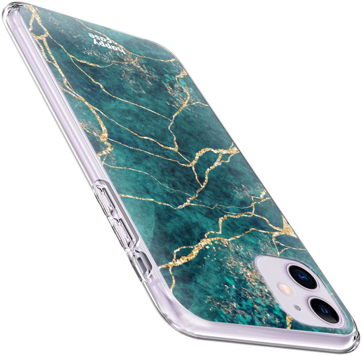 HappyCase Apple iPhone 11 Hoesje Flexibel TPU Aqua Marmer Print afbeelding 5