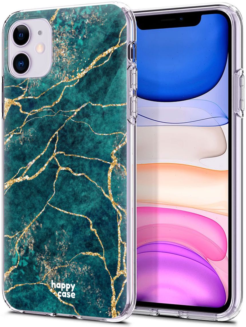 HappyCase Apple iPhone 11 Hoesje Flexibel TPU Aqua Marmer Print afbeelding 6